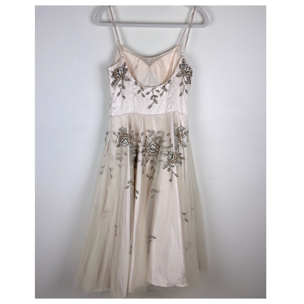 Sue Wong Nocturne Old Hollywood Coquette Fit & Flare Tulle Beaded Midi Dress 8 - Picture 2 of 14